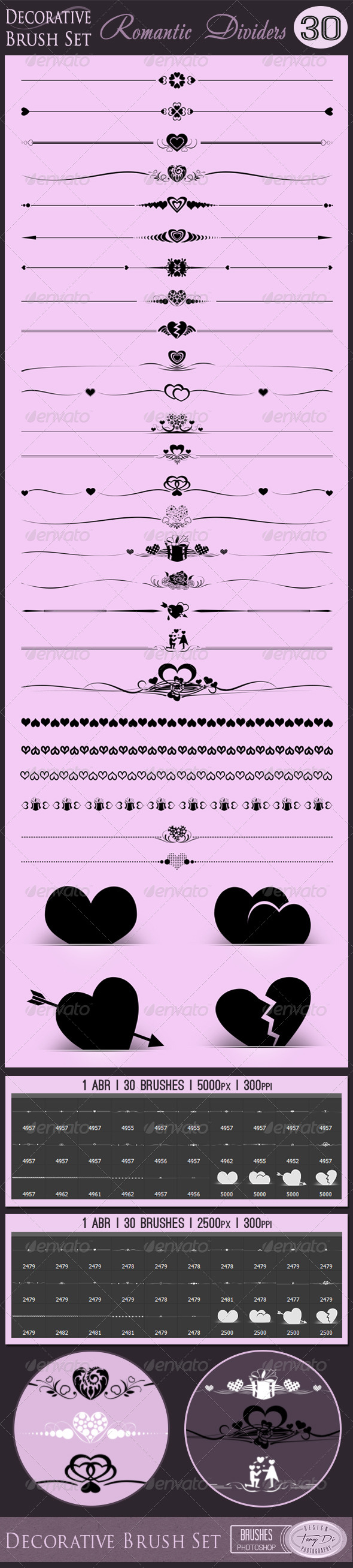 GraphicRiver Decorative Brush Set Romantic Dividers 7559148 GraphicRiver Decorative Brush Set Romantic Dividers 7559148
