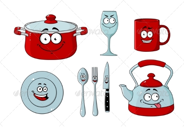 GraphicRiver Kitchenware Cartoon 7562619 GraphicRiver Kitchenware Cartoon 7562619