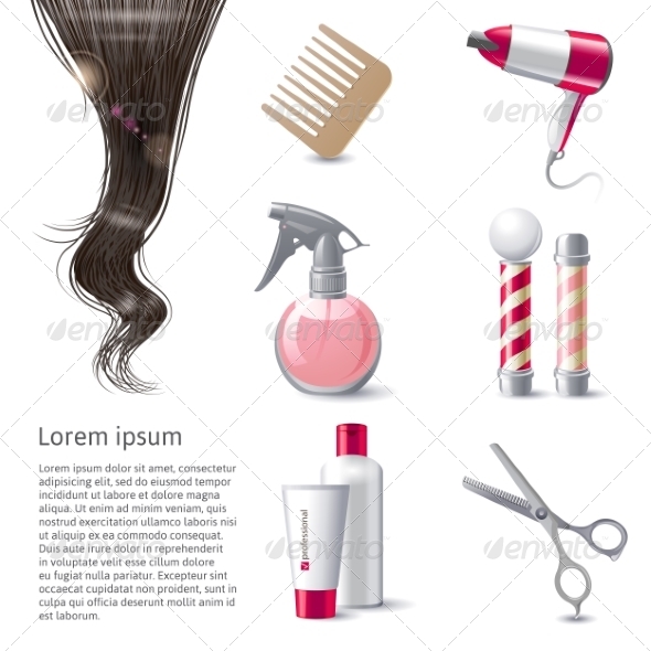 GraphicRiver Hair Care Icons Set 7565026 GraphicRiver Hair Care Icons Set 7565026
