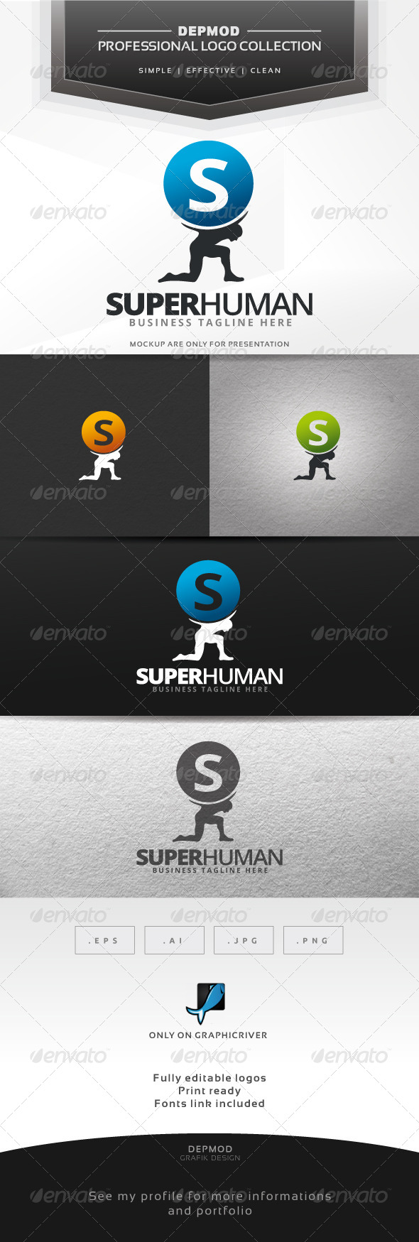 GraphicRiver Super Human Logo 7565308 GraphicRiver Super Human Logo 7565308
