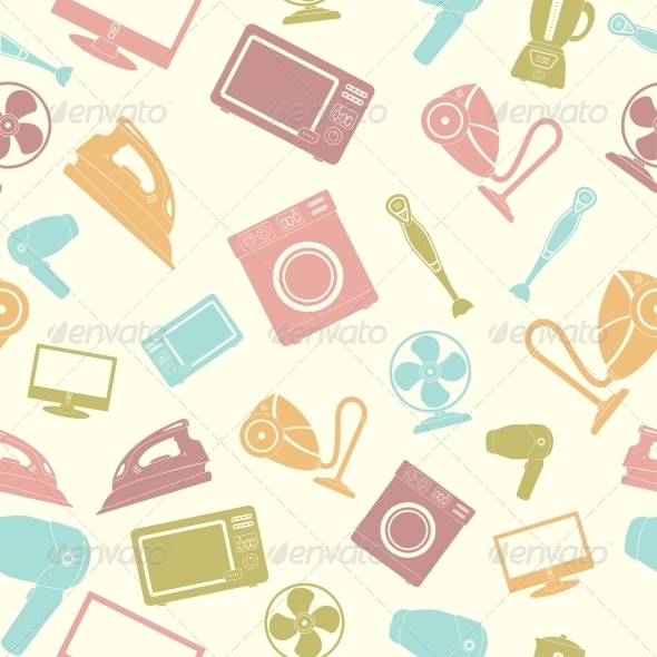 GraphicRiver Seamless Pattern of Household Appliances 7568422 GraphicRiver Seamless Pattern of Household Appliances 7568422