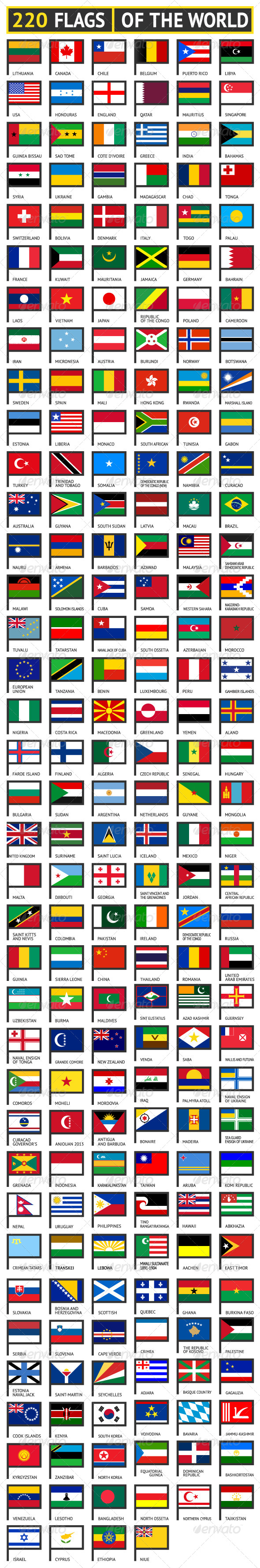 GraphicRiver 220 Flags of World 7570406 GraphicRiver 220 Flags of World 7570406