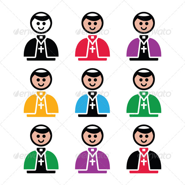 GraphicRiver Catholic Church Pope Icon Set 7573800 GraphicRiver Catholic Church Pope Icon Set 7573800