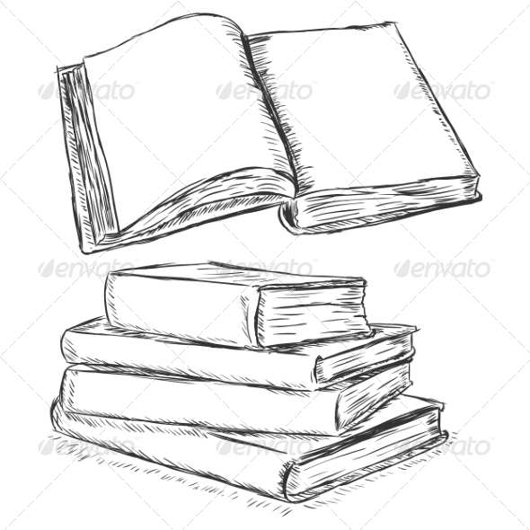 GraphicRiver Blank Open Book Sketch 7573897 GraphicRiver Blank Open Book Sketch 7573897