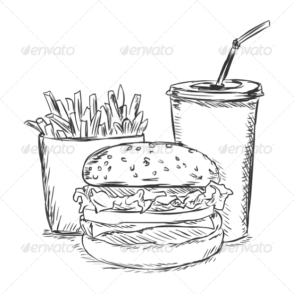 GraphicRiver Fast Food Sketch 7573954 GraphicRiver Fast Food Sketch 7573954