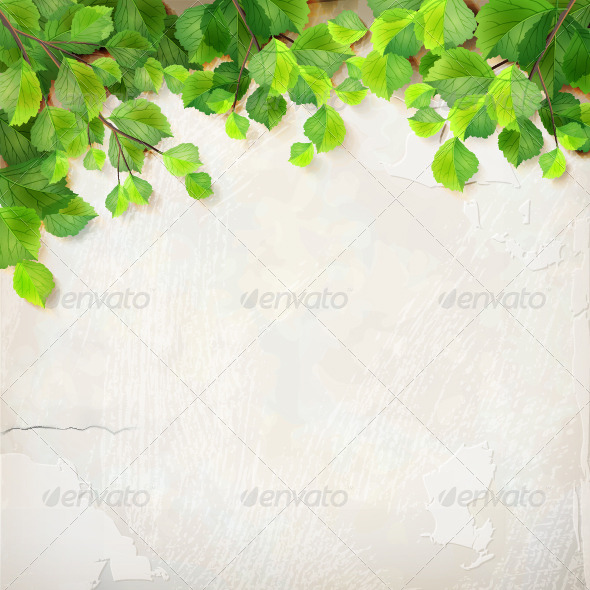 GraphicRiver Vector Tree Branch Leaves Plaster Wall Background 7576721 GraphicRiver Vector Tree Branch Leaves Plaster Wall Background 7576721