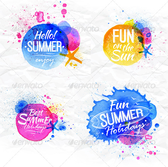 GraphicRiver Watercolor Symbols 7580392 GraphicRiver Watercolor Symbols 7580392