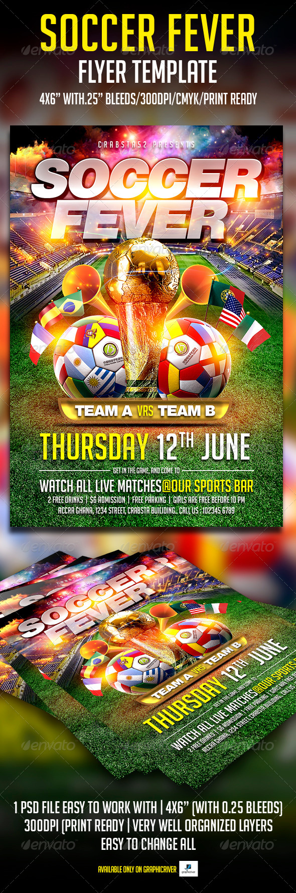 GraphicRiver Soccer Fever Flyer Template 7581982 GraphicRiver Soccer Fever Flyer Template 7581982