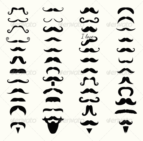 GraphicRiver Black and White Mustache Icon Set 7584307 GraphicRiver Black and White Mustache Icon Set 7584307