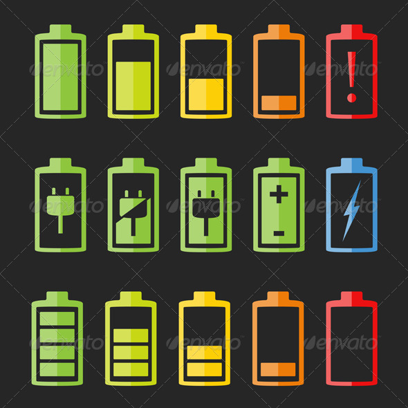 GraphicRiver Battery Icons 7587830 GraphicRiver Battery Icons 7587830