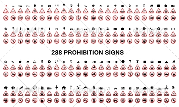 GraphicRiver Set of Prohibition Signs 7588953 GraphicRiver Set of Prohibition Signs 7588953