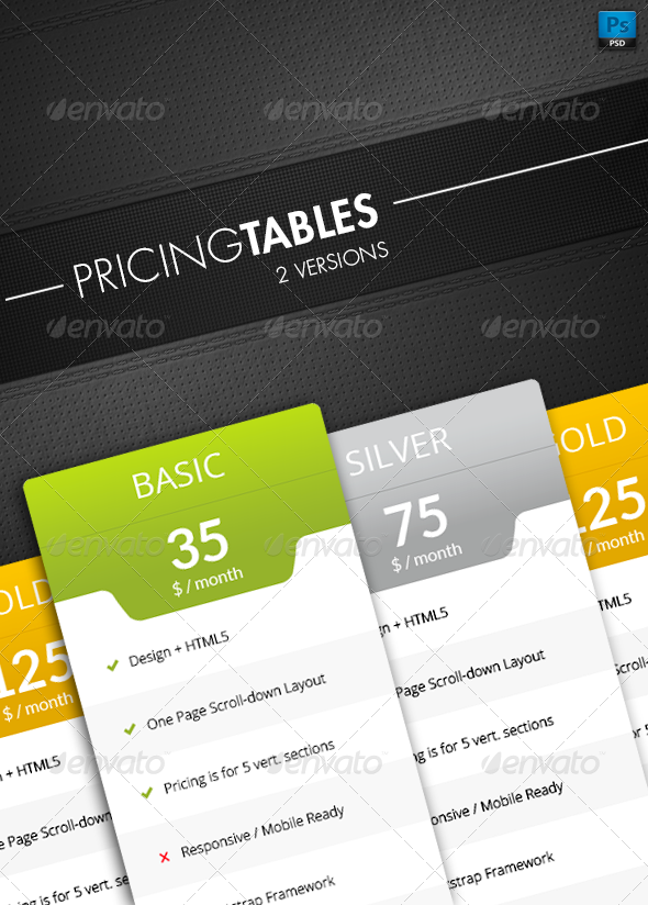 GraphicRiver Pricing Tables 7589063 GraphicRiver Pricing Tables 7589063