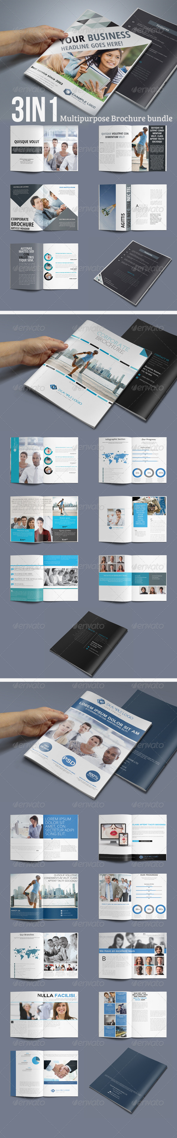 GraphicRiver 3in1 Brochure Bundle 7591901 GraphicRiver 3in1 Brochure Bundle 7591901