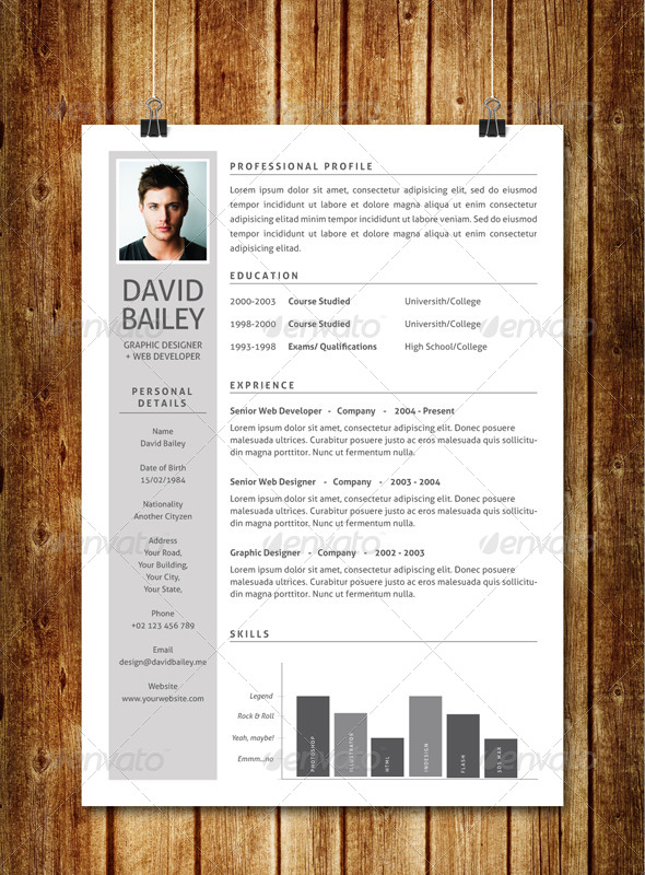 GraphicRiver Simple Clean Resume V3 7593400 GraphicRiver Simple Clean Resume V3 7593400