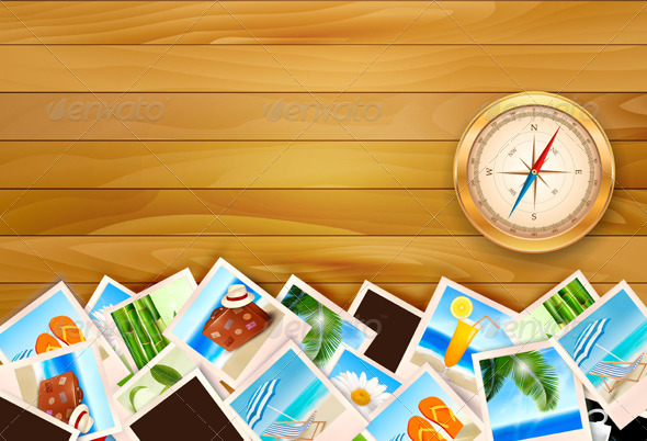 GraphicRiver Travel Photos and Compass on Wood Background 7586485 GraphicRiver Travel Photos and Compass on Wood Background 7586485