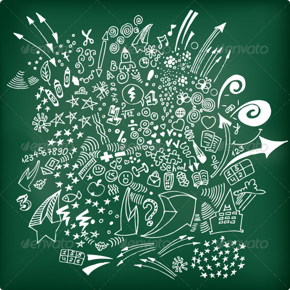 GraphicRiver Set of Freehand School Supplies 7593724 GraphicRiver Set of Freehand School Supplies 7593724