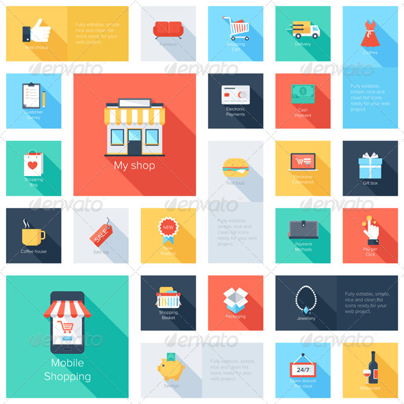 GraphicRiver Shopping Icons 7608328 GraphicRiver Shopping Icons 7608328