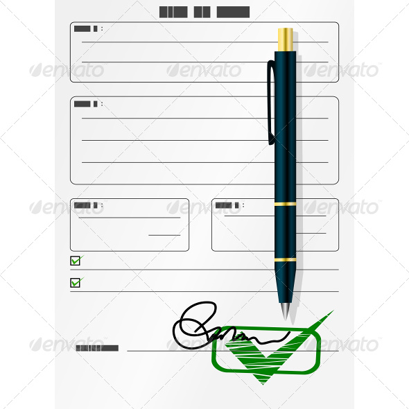 GraphicRiver Blank Form with Signature and Pen 7613260 GraphicRiver Blank Form with Signature and Pen 7613260