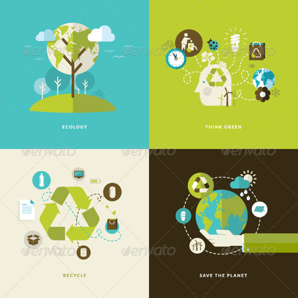 GraphicRiver Flat Design Concept Icons for Recycling 7617342 GraphicRiver Flat Design Concept Icons for Recycling 7617342
