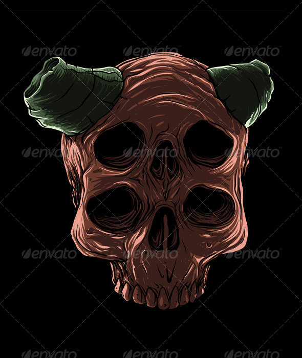 GraphicRiver Red Devil Skull 7619574 GraphicRiver Red Devil Skull 7619574