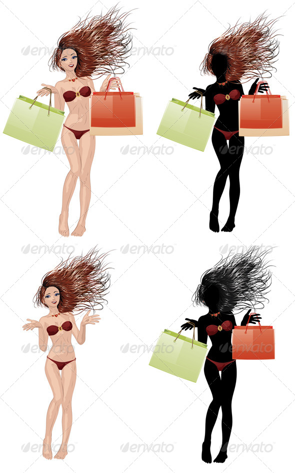 GraphicRiver Bikini Girl Going Shopping 7621521 GraphicRiver Bikini Girl Going Shopping 7621521