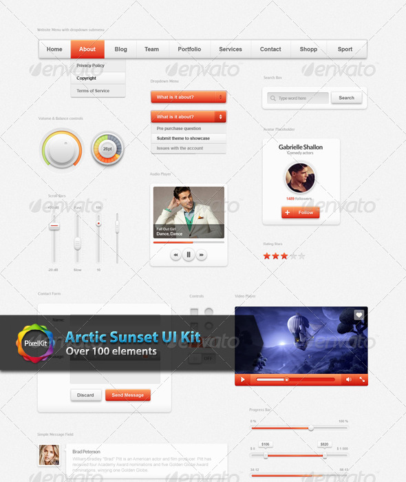 GraphicRiver Arctic Sunset UI Kit 7622109 GraphicRiver Arctic Sunset UI Kit 7622109