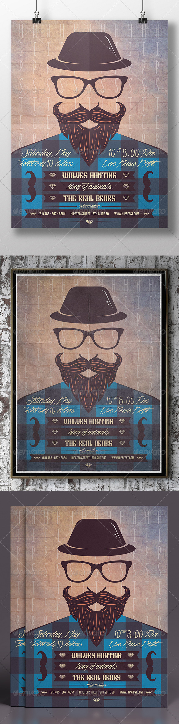 GraphicRiver Hipster Party Flyer 7627247 GraphicRiver Hipster Party Flyer 7627247