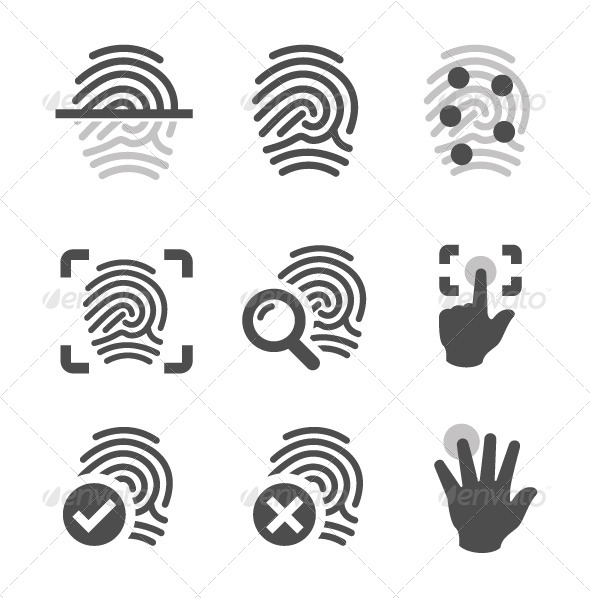 GraphicRiver Fingerprint Icons 7628610 GraphicRiver Fingerprint Icons 7628610