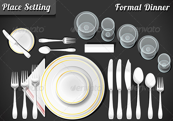 GraphicRiver Set of Place Setting Formal Dinner 7629940 GraphicRiver Set of Place Setting Formal Dinner 7629940