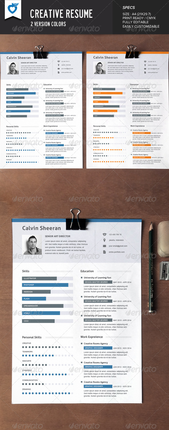 GraphicRiver Creative Resume 7634276 GraphicRiver Creative Resume 7634276