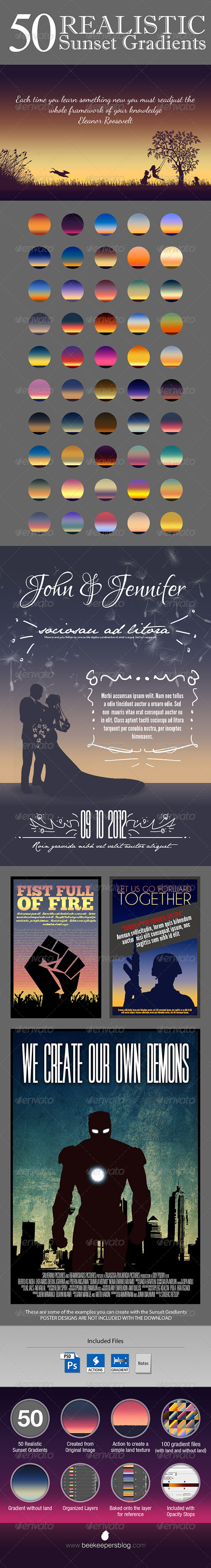GraphicRiver 50 Realistic Sunset Gradients 7616688 GraphicRiver 50 Realistic Sunset Gradients 7616688
