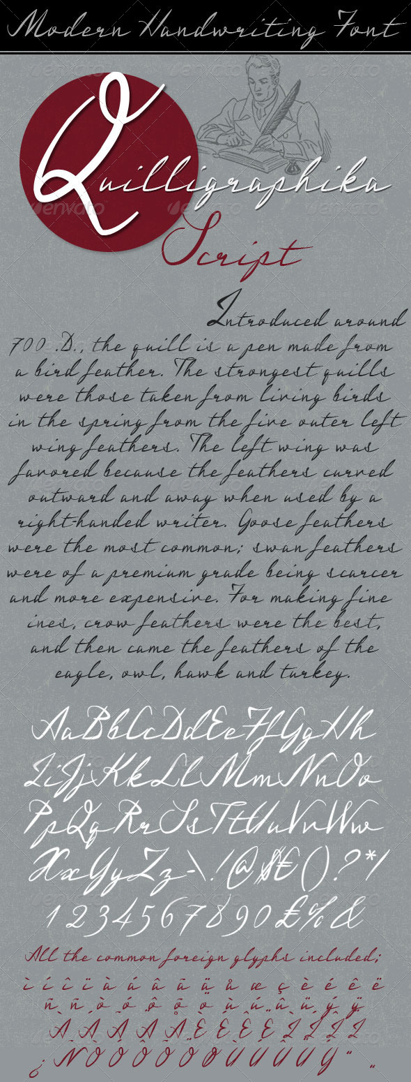 GraphicRiver Quilligraphika Quill Pen Script Handwriting 7638351 GraphicRiver Quilligraphika Quill Pen Script Handwriting 7638351