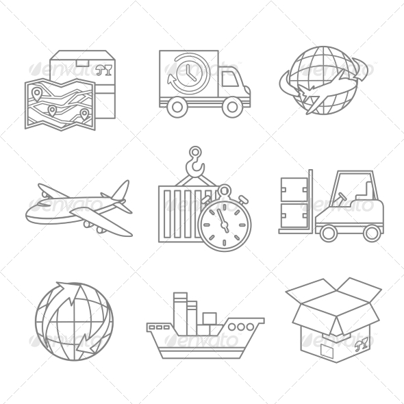Logistic Icons Outline (Web Elements)