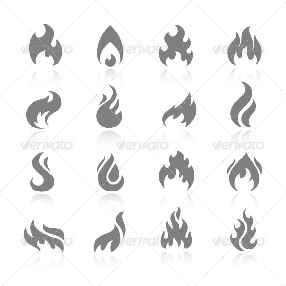 Fire Icon Set (Organic objects)