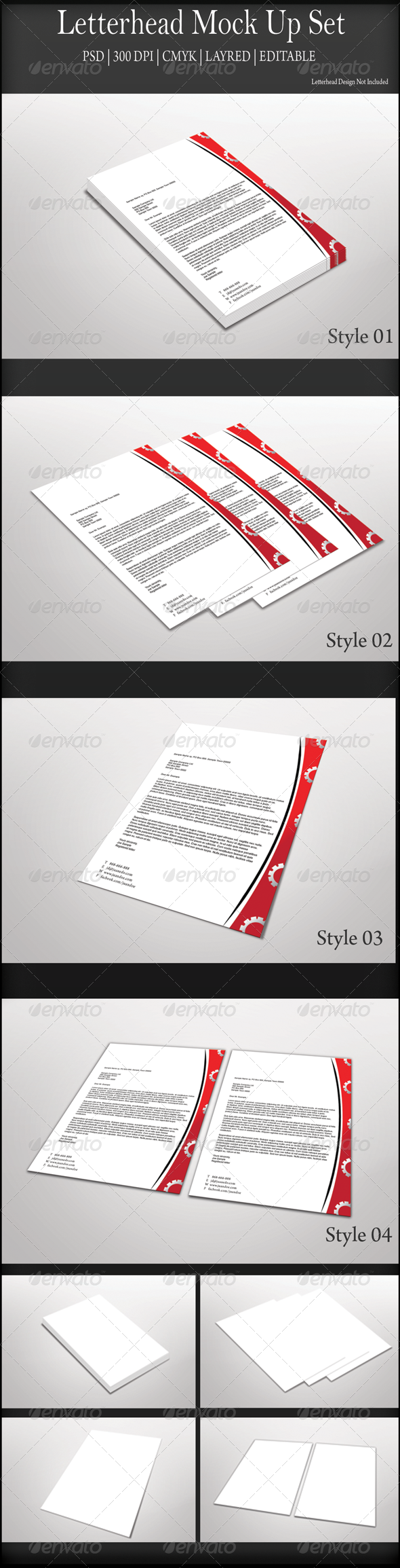 GraphicRiver Letterhead Mock Up Set 7641516 GraphicRiver Letterhead Mock Up Set 7641516