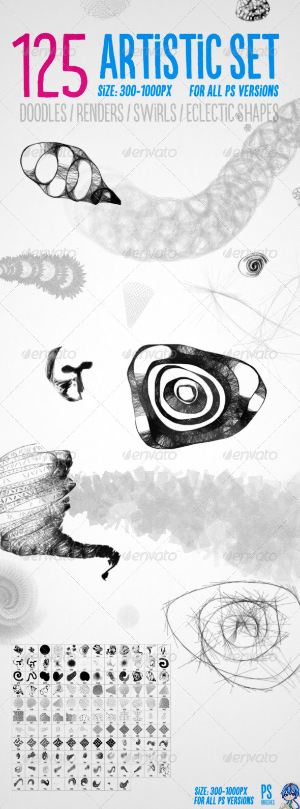 GraphicRiver 125 Brushes Artistic Set 7642410 GraphicRiver 125 Brushes Artistic Set 7642410