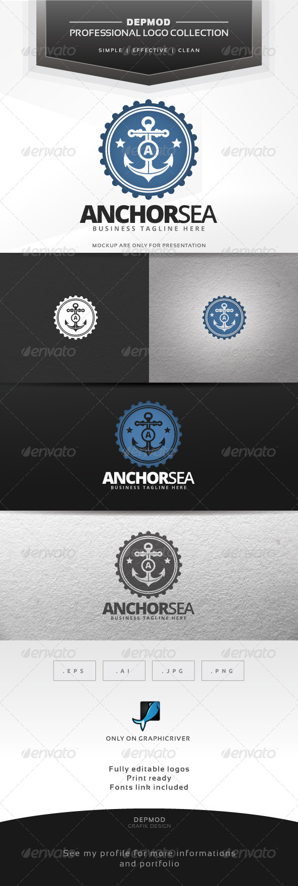 GraphicRiver Anchor Sea Logo 7644298 GraphicRiver Anchor Sea Logo 7644298