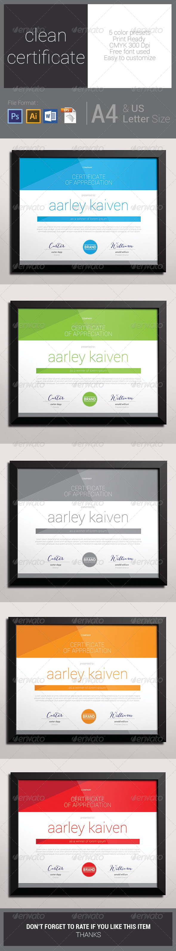 GraphicRiver Clean Certificate 7650378 GraphicRiver Clean Certificate 7650378