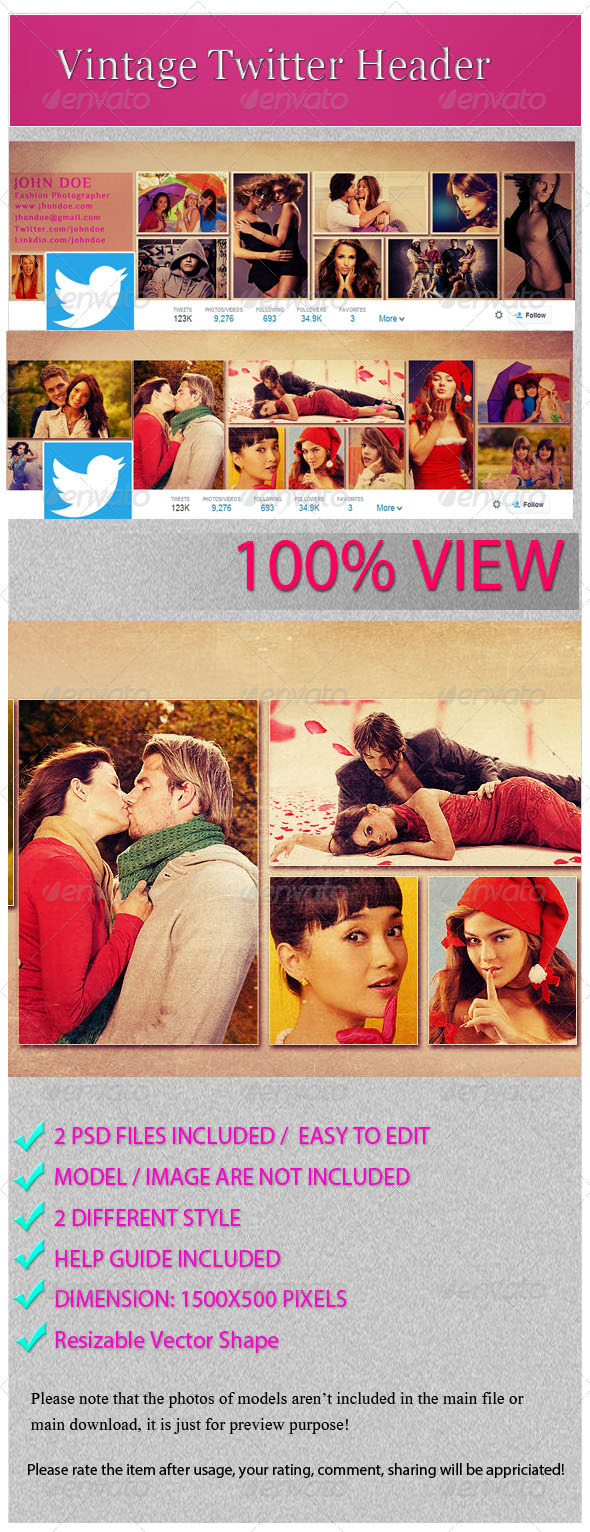 GraphicRiver Vintage Twitter Header 7654042 GraphicRiver Vintage Twitter Header 7654042