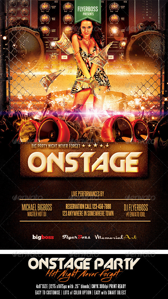 Onstage Party Flyer (Events)