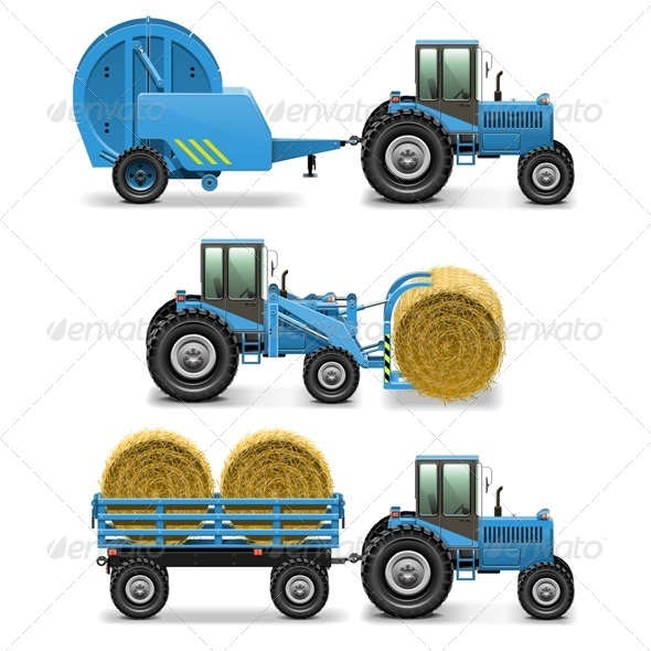 GraphicRiver Vector Agricultural Tractor Set 5 7655976 GraphicRiver Vector Agricultural Tractor Set 5 7655976