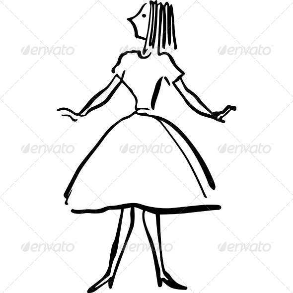 GraphicRiver Vintage Girl 7657156 GraphicRiver Vintage Girl 7657156