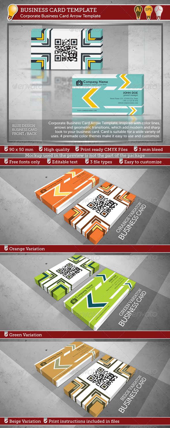 GraphicRiver Corporate Business Card Arrow Template 3908192 GraphicRiver Corporate Business Card Arrow Template 3908192
