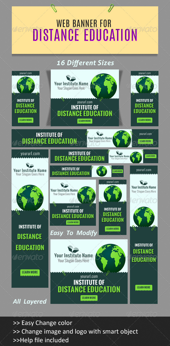 GraphicRiver Web Banner for Distance Education 7639845 GraphicRiver Web Banner for Distance Education 7639845