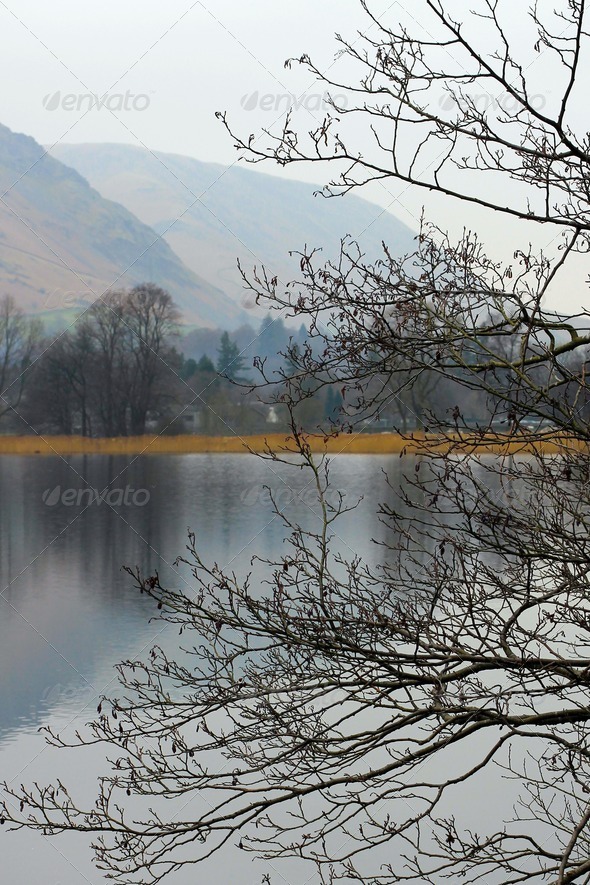 Beautiful Lake and Mountain Reflection - Stock Photo - Images