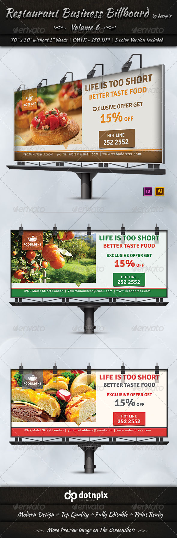 GraphicRiver Restaurant Business Billboard Volume 6 7666067 GraphicRiver Restaurant Business Billboard Volume 6 7666067