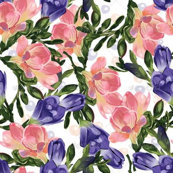 GraphicRiver Seamless Floral Pattern with Freesia 7666437 GraphicRiver Seamless Floral Pattern with Freesia 7666437