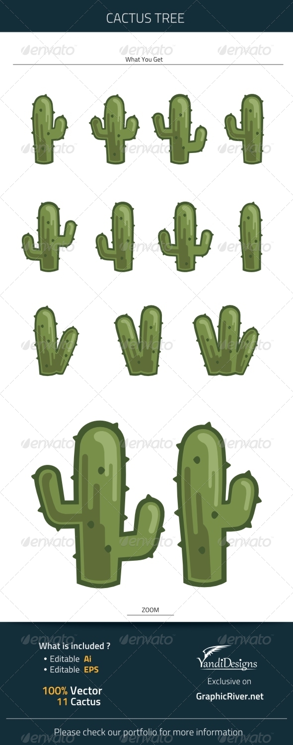 GraphicRiver Cactus Tree 7669134 GraphicRiver Cactus Tree 7669134