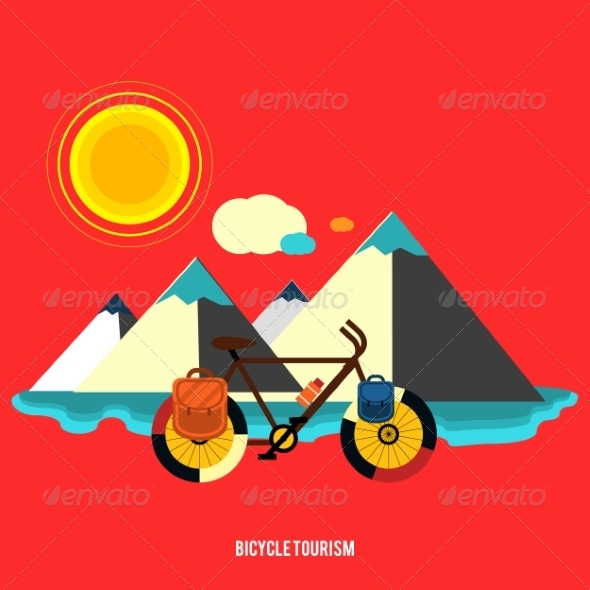 GraphicRiver Bicycle Near the Mountain Bicycle Tourism 7671791 GraphicRiver Bicycle Near the Mountain Bicycle Tourism 7671791