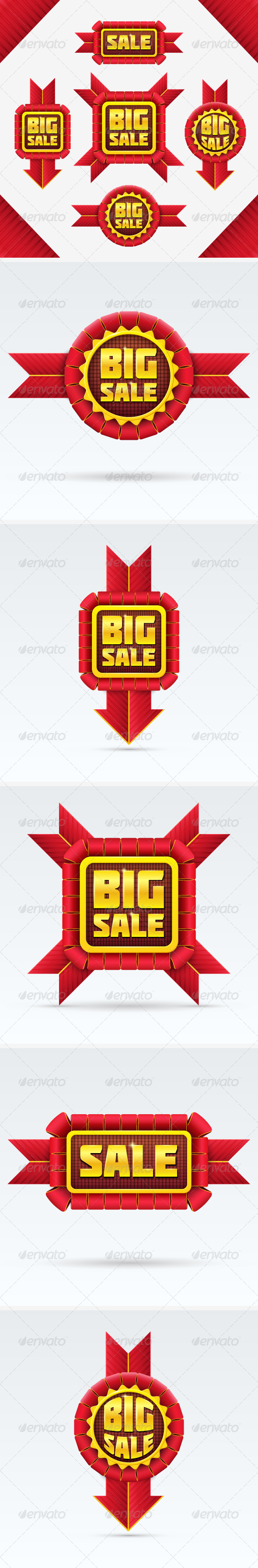 GraphicRiver Red Sale Badges Set 7672361 GraphicRiver Red Sale Badges Set 7672361